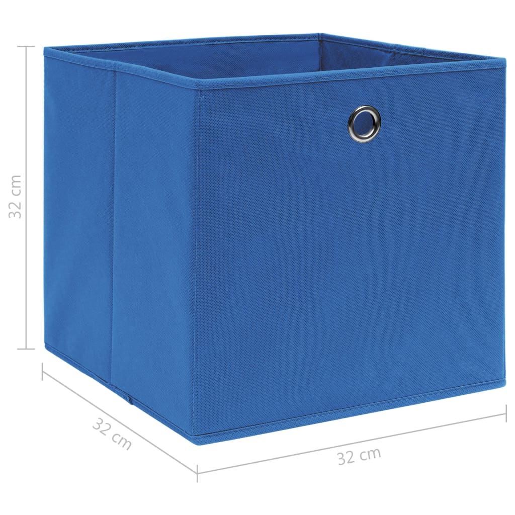 vidaXL uzglabāšanas kastes, 4 gab., zilas, 32x32x32 cm, audums