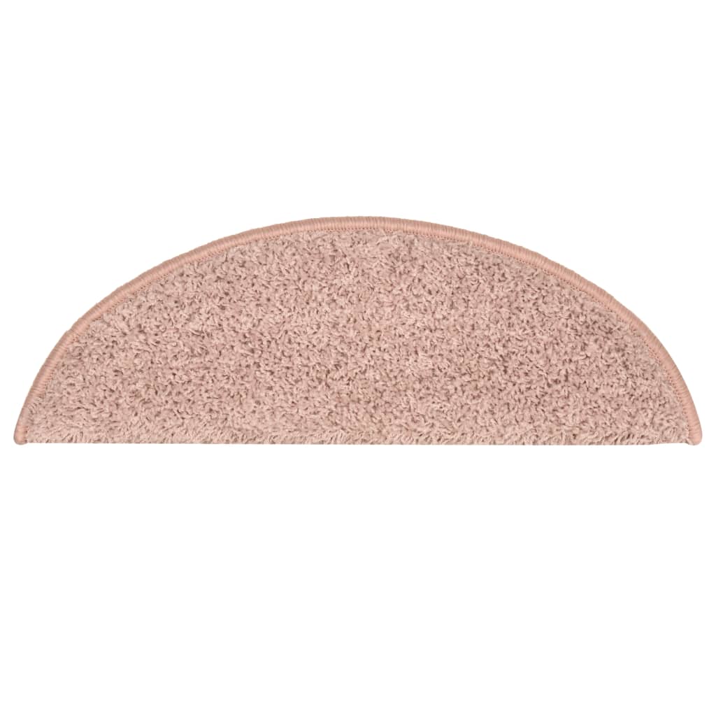 vidaXL kāpņu paklāji, 15 gab., 56x17x3 cm, gaiši rozā