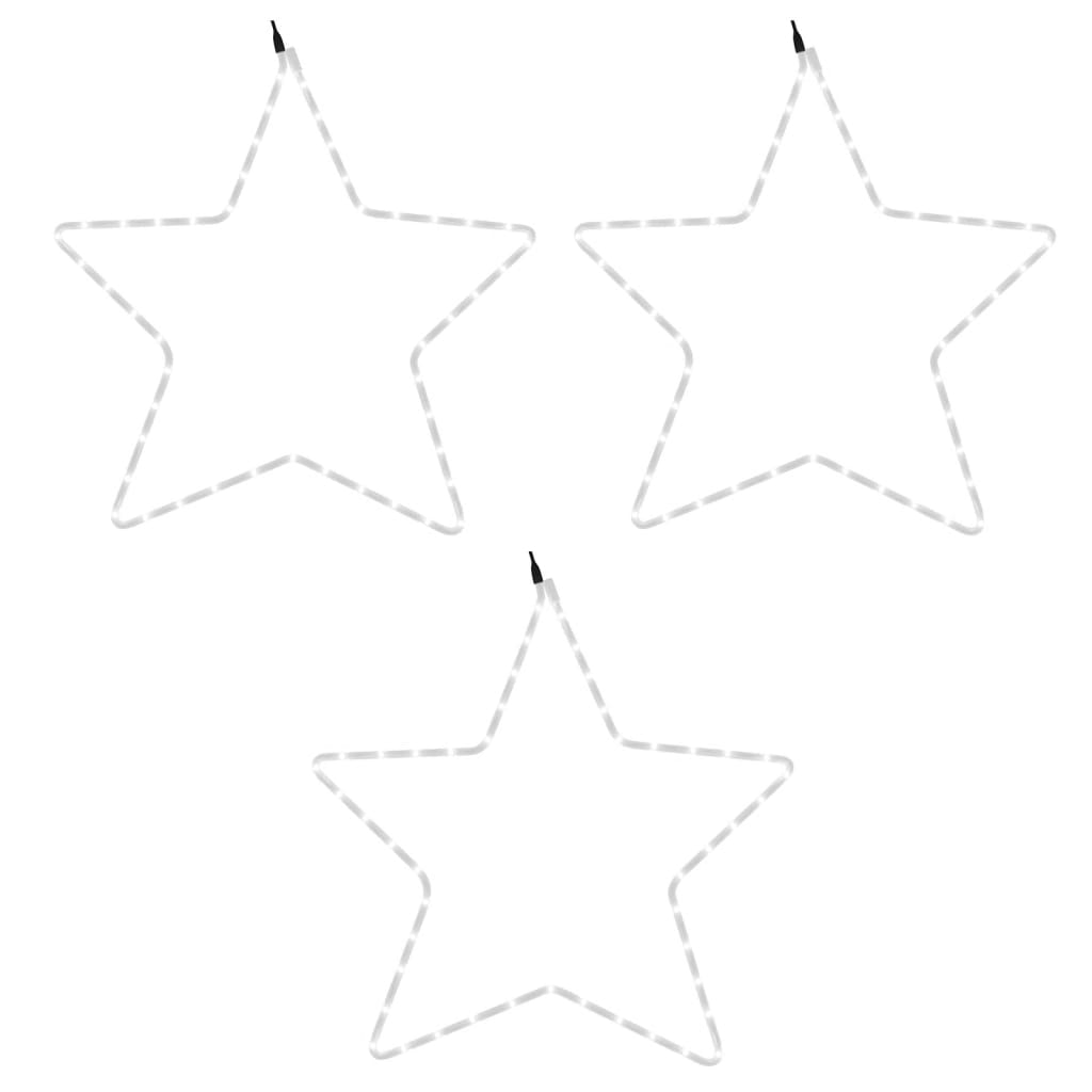 vidaXL Ziemassvētku zvaigznes figūras, 3 gab., 48 baltas LED, 56 cm