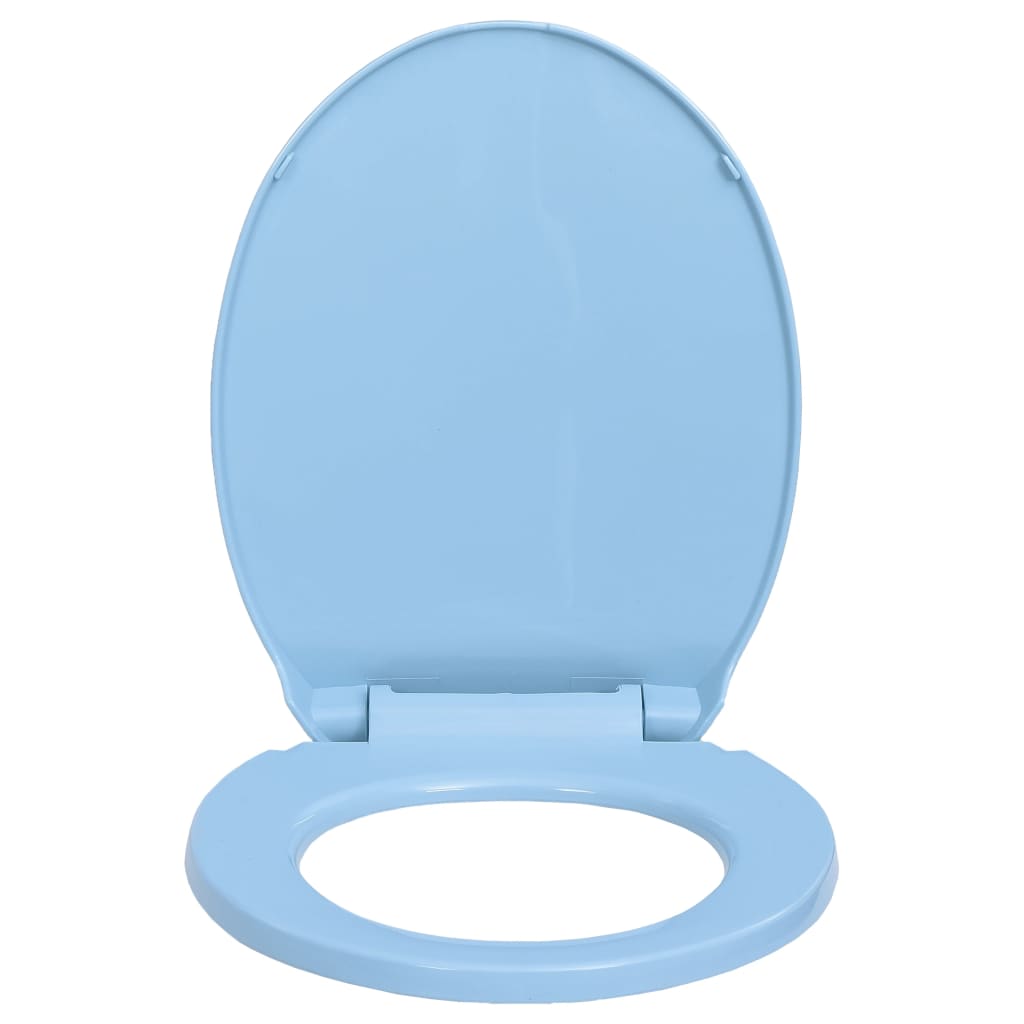 vidaXL tualetes poda sēdeklis, lēnās aizvēršanas funkcija, zils
