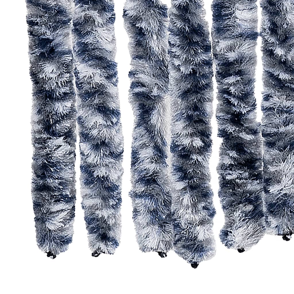 vidaXL kukaiņu aizkars, zils un balts, 100x230 cm, šenils