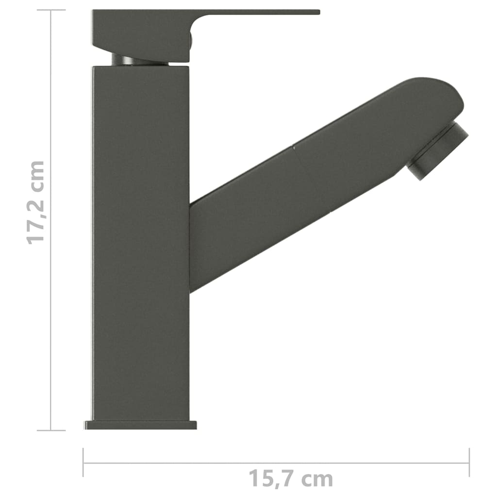 vidaXL vannasistabas izlietnes jaucējkrāns, pelēks, 157x172 mm