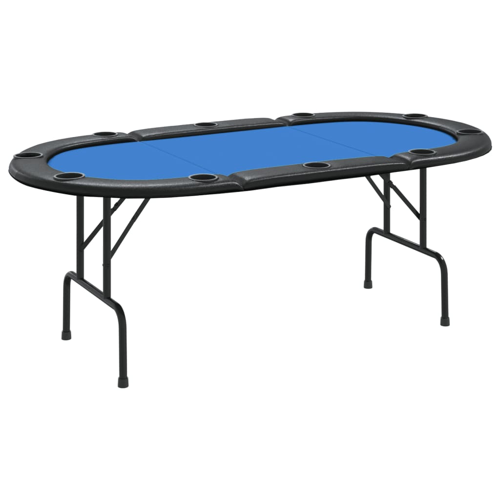 vidaXL pokera galds 10 personām, saliekams, zils, 206x106x75 cm
