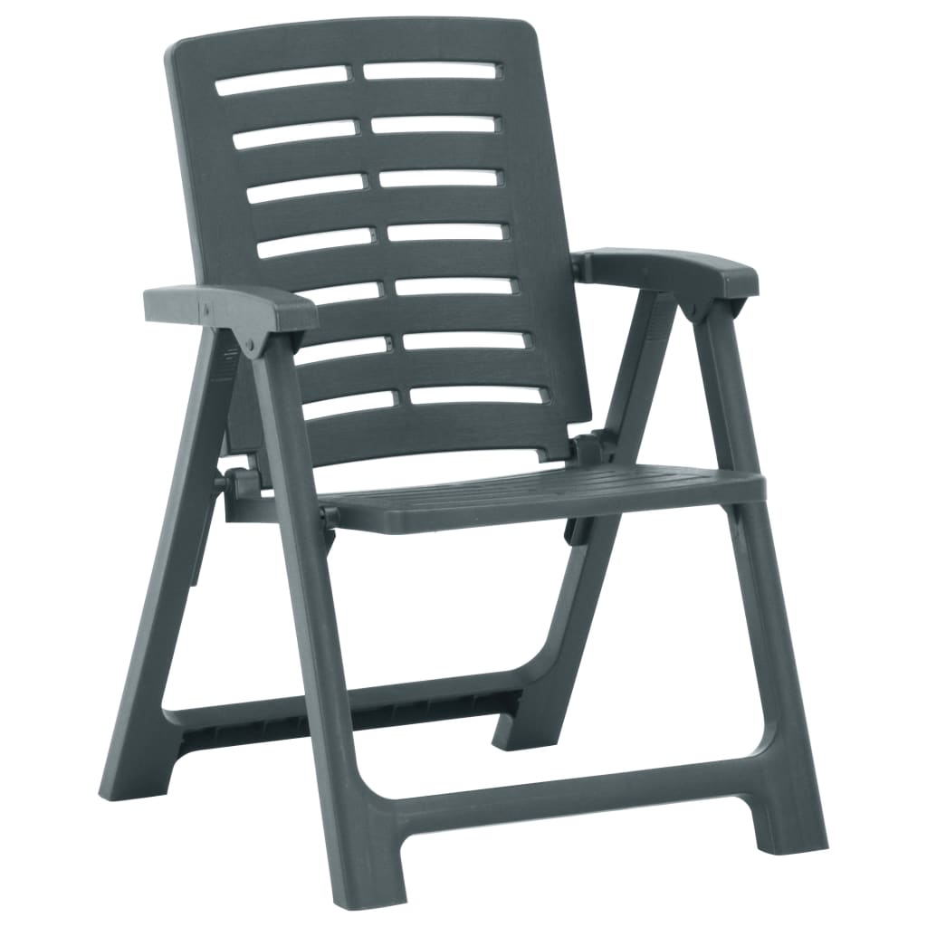vidaXL dārza krēsli, 2 gab., zaļa plastmasa