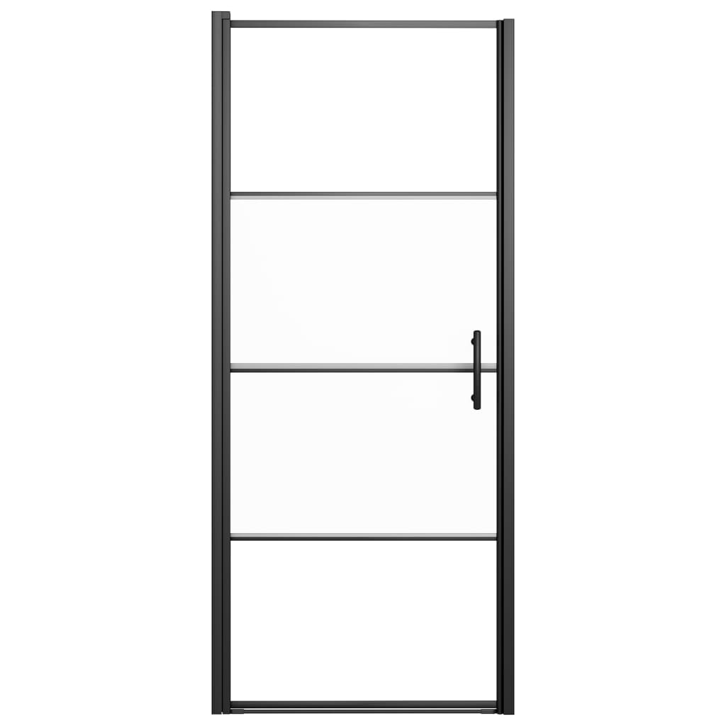 vidaXL dušas durvis, 81x195 cm, daļēji matēts rūdītais stikls, melnas