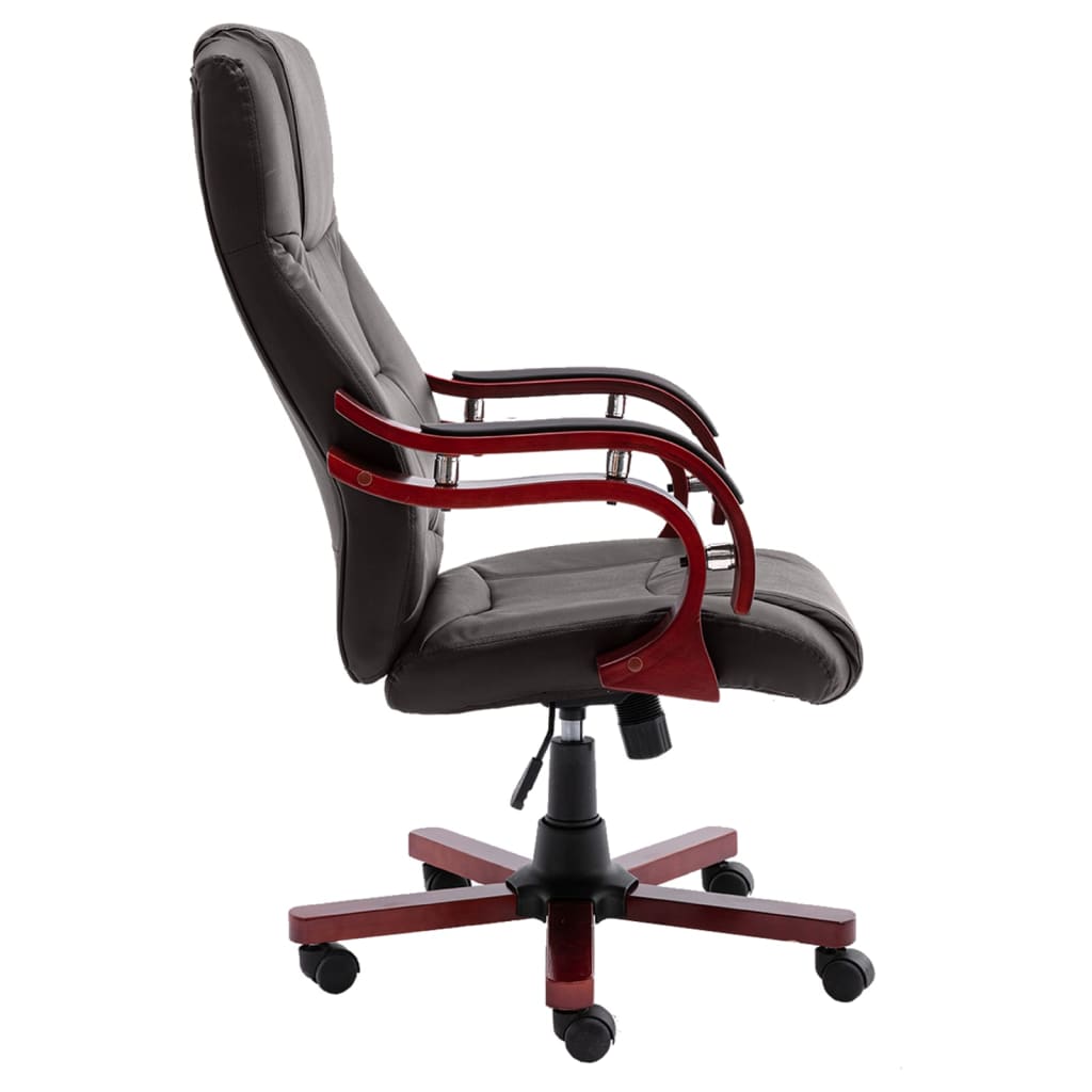 vidaXL biroja krēsls, brūna dabīgā āda