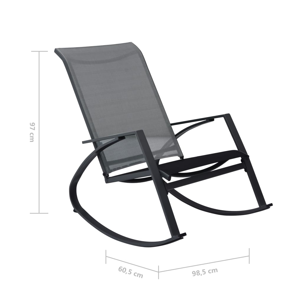 vidaXL dārza šūpuļkrēsli, 2 gab., tekstilēns, tumši pelēki