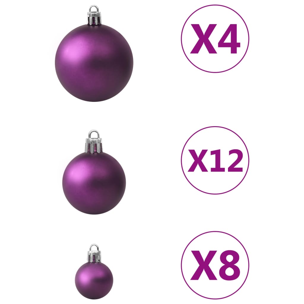 vidaXL Ziemassvētku bumbas, 100 gab., violetas