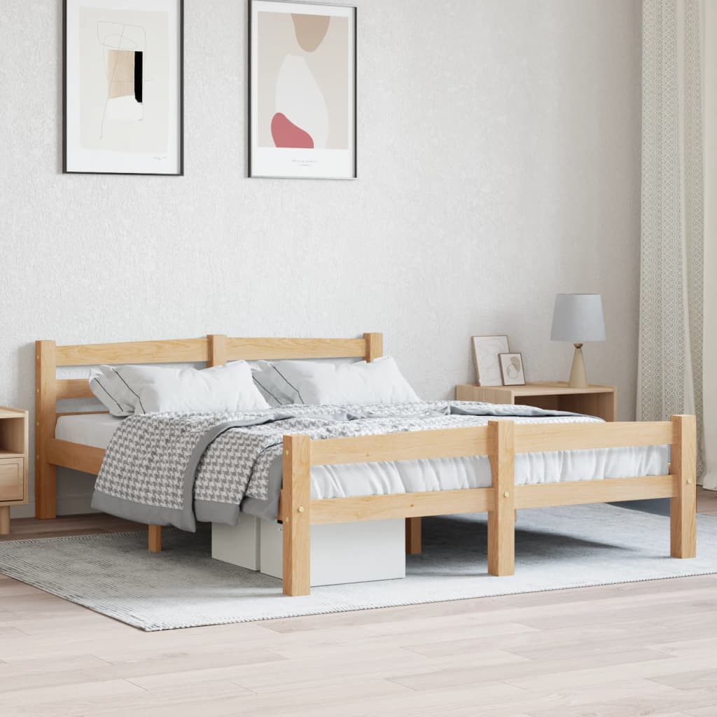 vidaXL gultas rāmis, 120x200 cm, priedes masīvkoks