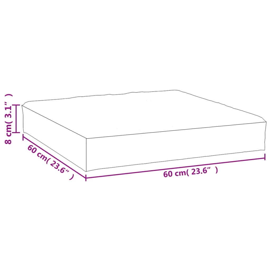 vidaXL palešu matracis, 60x60x8 cm, krāsains oksforda audums