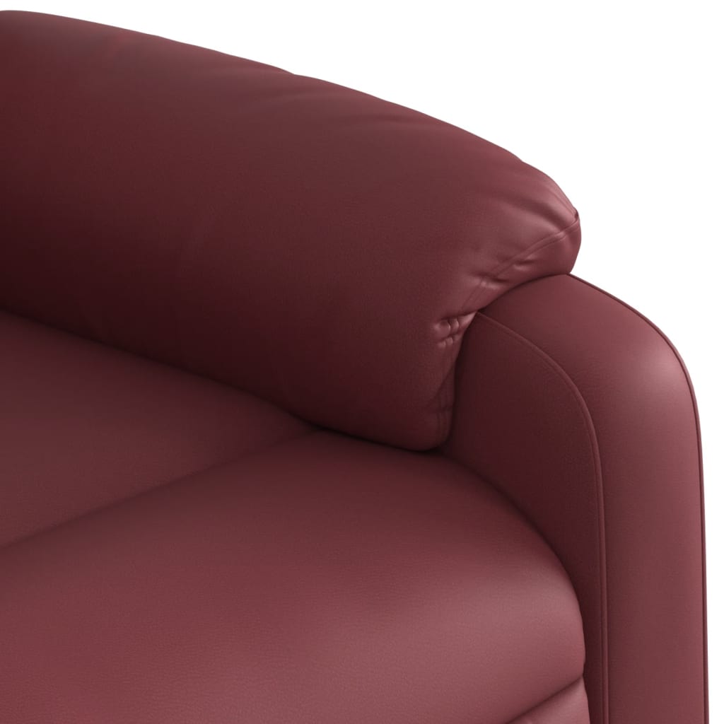 vidaXL atpūtas krēsls, atgāžams, vīnsarkana mākslīgā āda