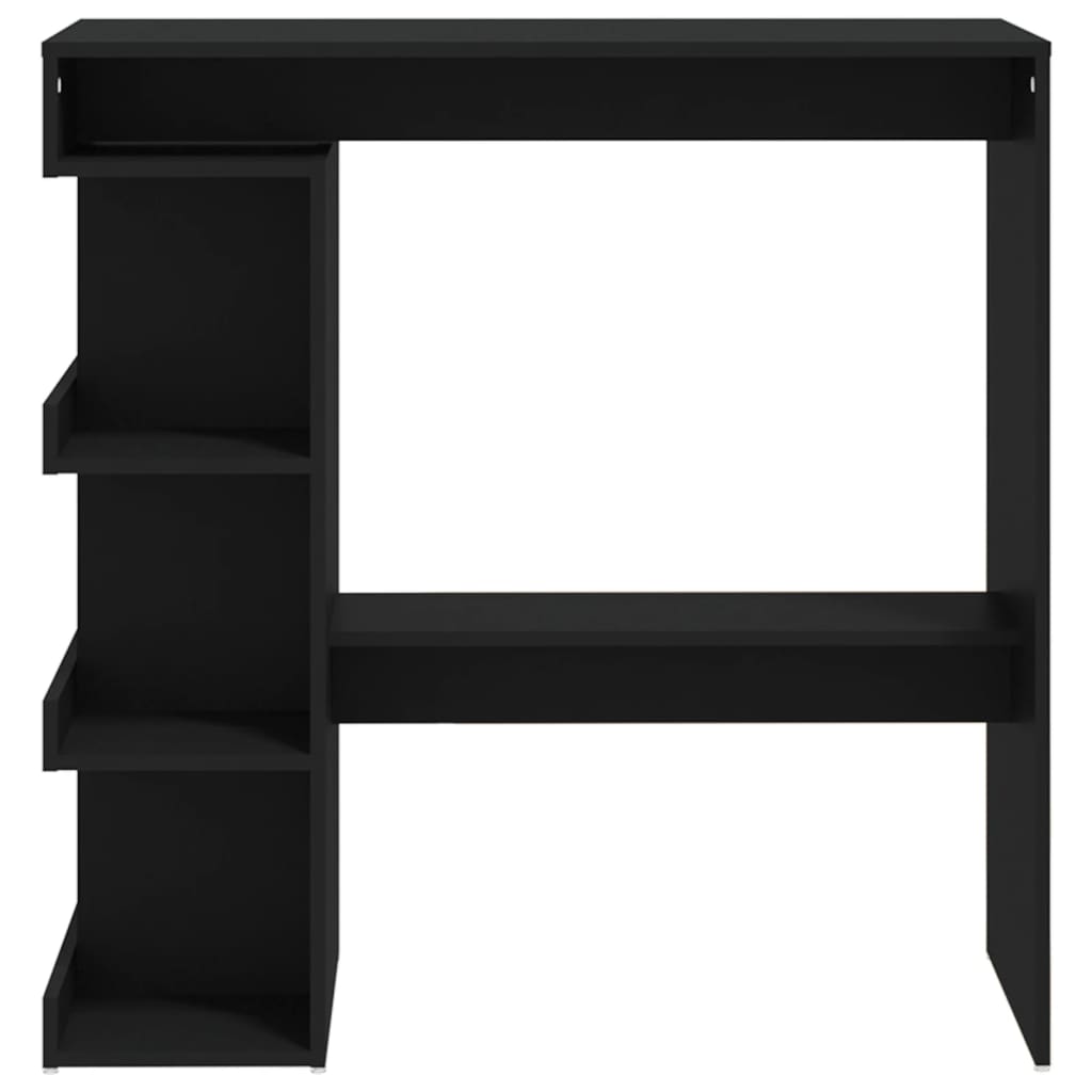 vidaXL bāra galds ar plauktu, melns, 100x50x101,5 cm, skaidu plāksne