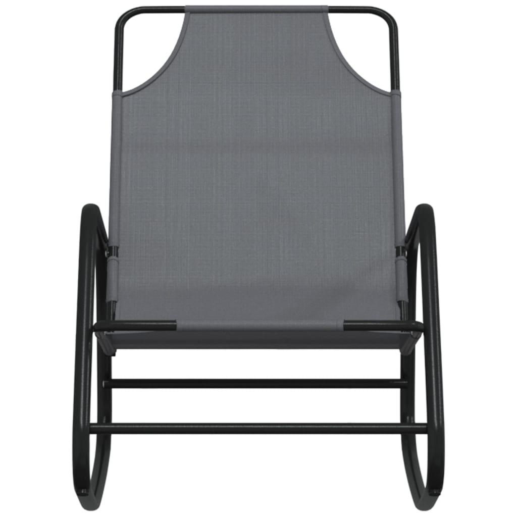 vidaXL sauļošanās šūpuļkrēsls, tērauds, pelēks tekstilēns