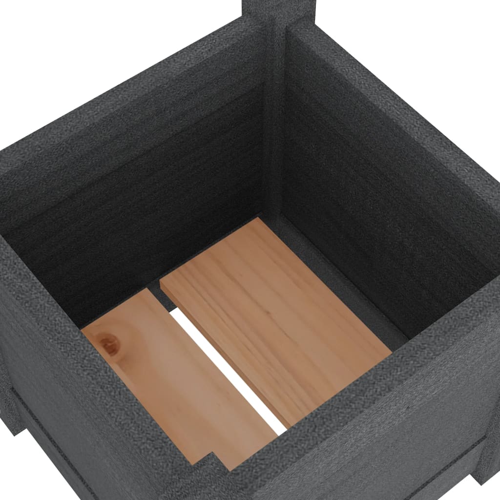 vidaXL dārza puķu kaste, pelēka, 31x31x31 cm, priedes masīvkoks