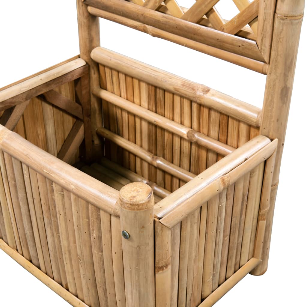 vidaXL augstā puķu kaste ar špaleru, 40 cm, bambuss