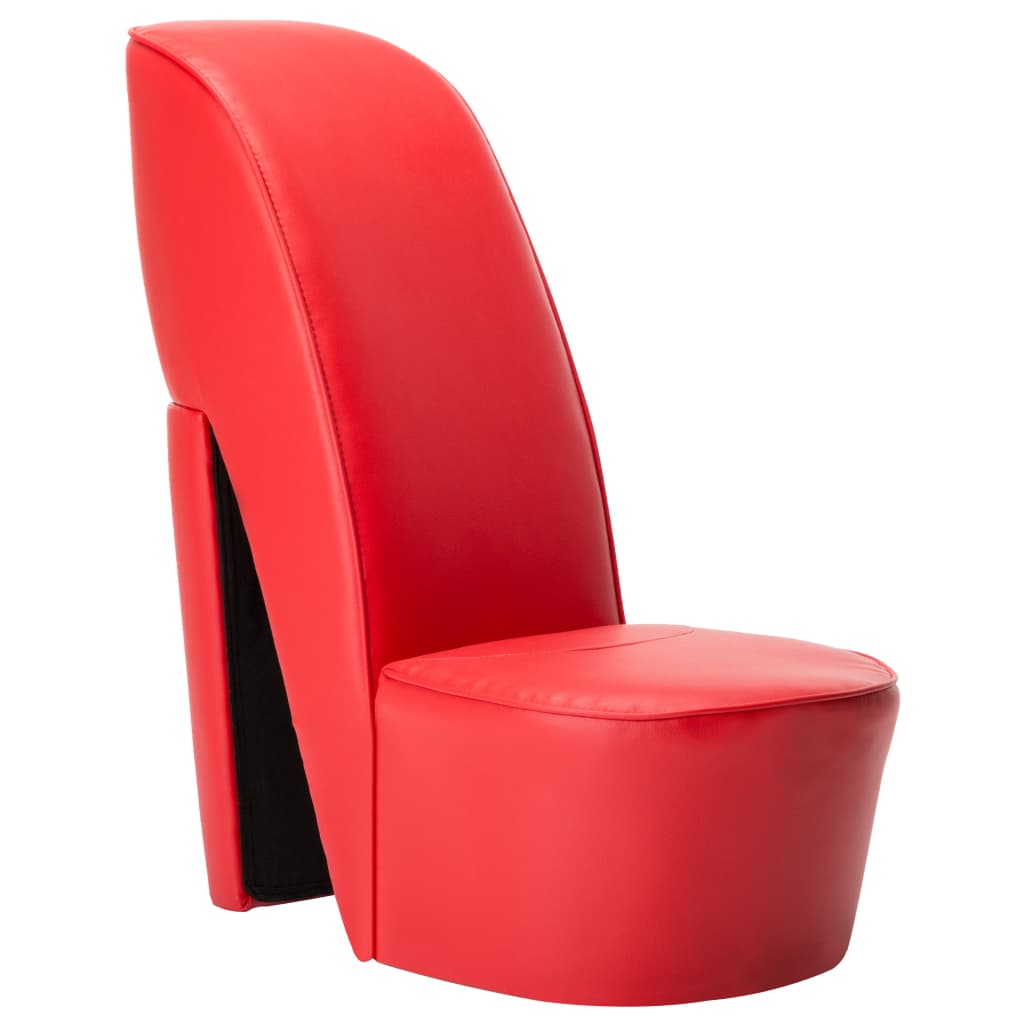 vidaXL krēsls, augstpapēžu kurpes dizains, sarkana mākslīgā āda