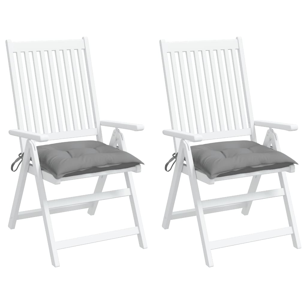 vidaXL dārza krēslu matrači, 2 gab., pelēki, 40x40x7 cm, audums