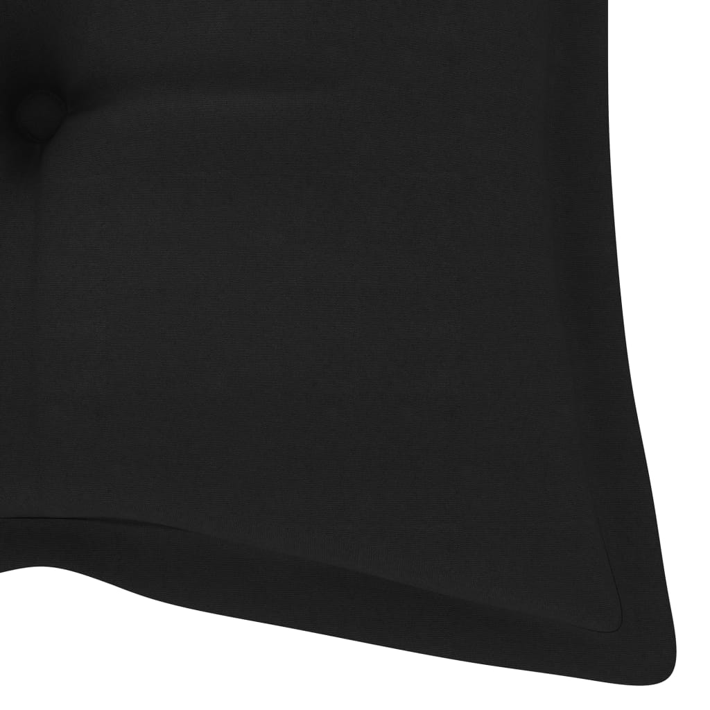 vidaXL sols ar melnu matraci, 120 cm, masīvs tīkkoks