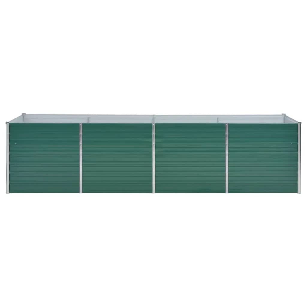 vidaXL augstā puķu kaste, cinkots tērauds, 320x80x77 cm, zaļa