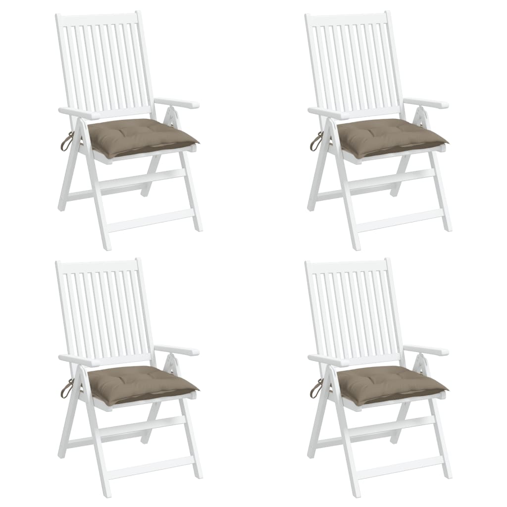 vidaXL dārza krēslu spilveni, 4 gab., pelēkbrūni, 40x40x7 cm, audums