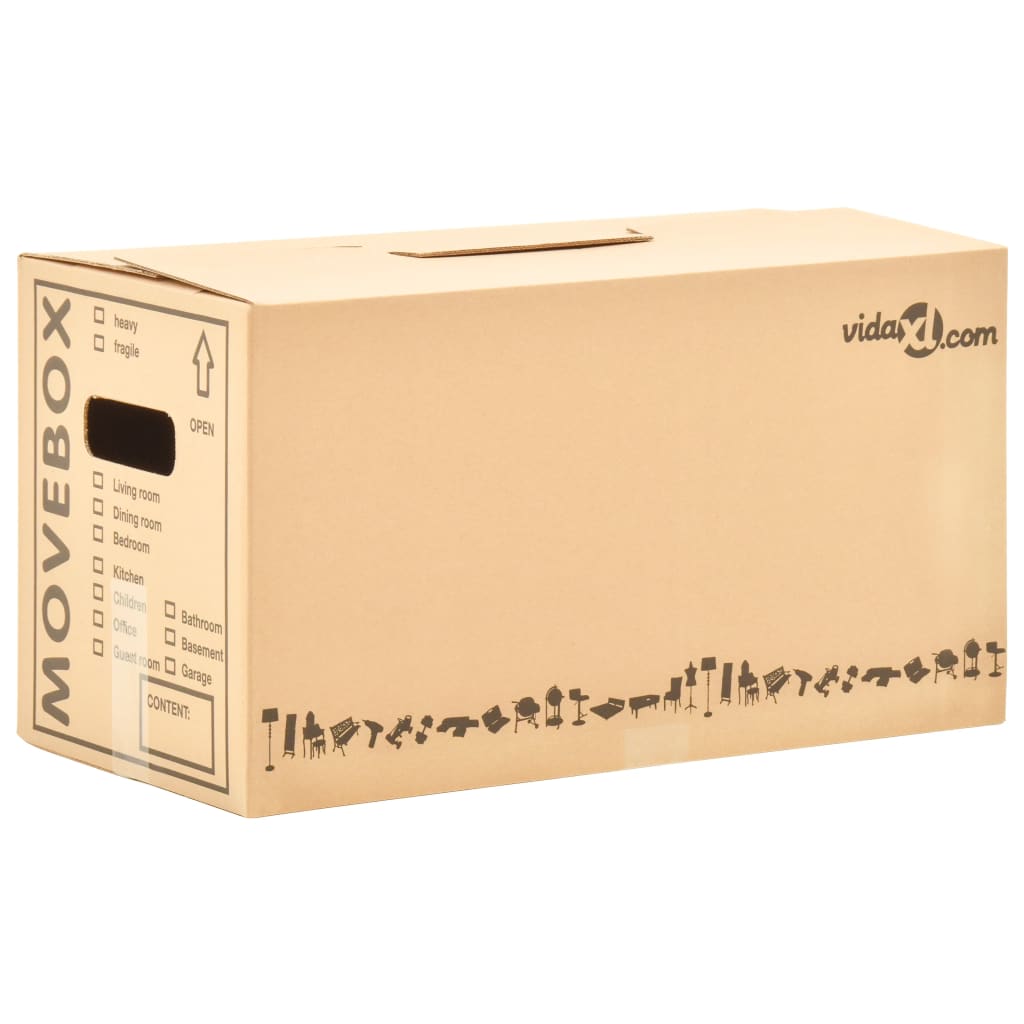 vidaXL pārvākšanās kastes, 80 gab., kartons, XXL, 60x33x34 cm