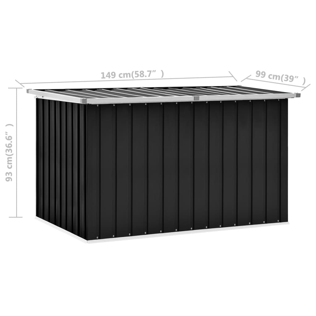 vidaXL dārza uzglabāšanas kaste, antracītpelēka, 149x99x93 cm