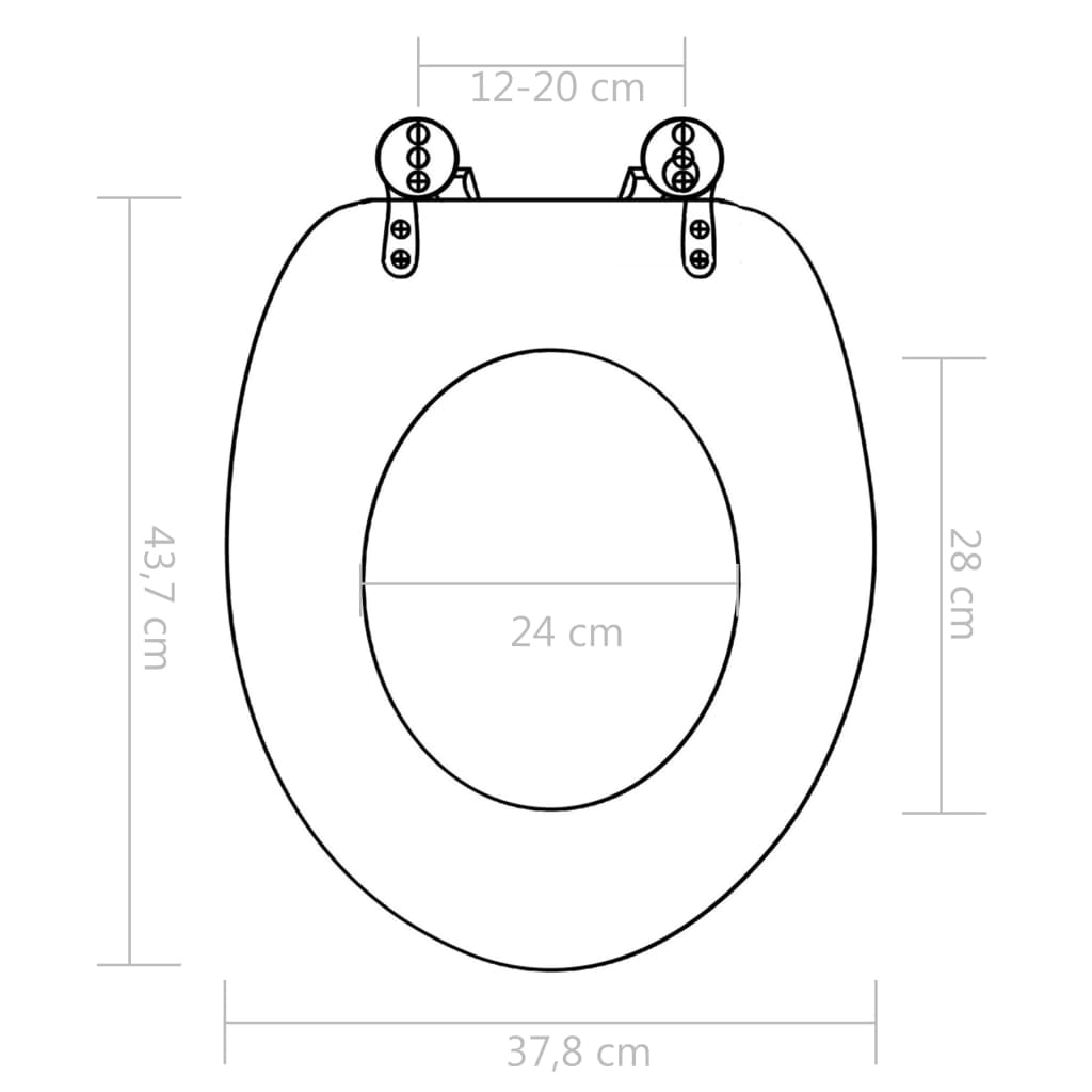 vidaXL tualetes poda sēdeklis ar vāku, MDF, gliemenes dizains