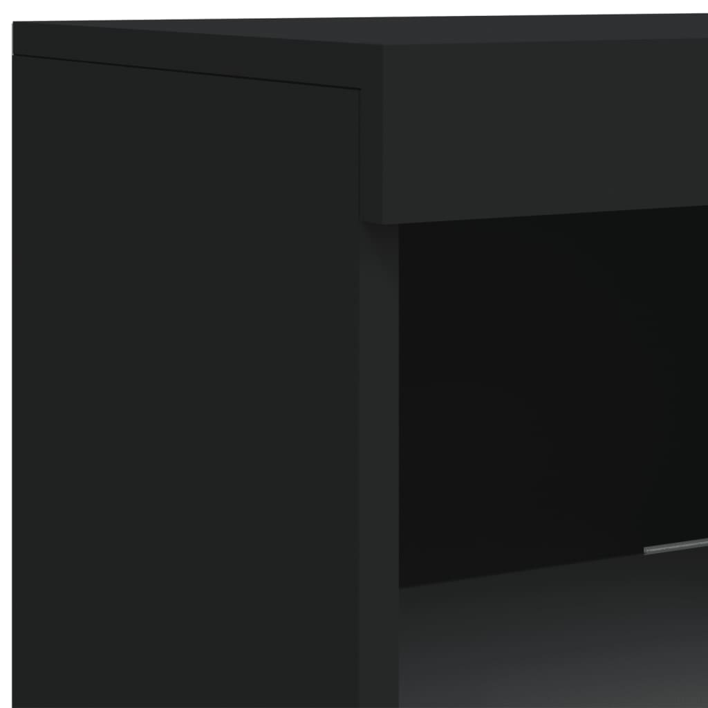 vidaXL kumode ar LED lampiņām, melna, 41x37x100 cm