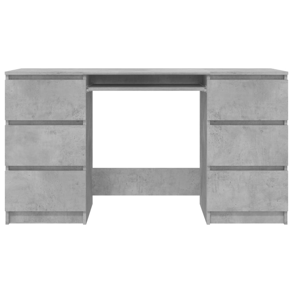 vidaXL rakstāmgalds, betonpelēks, 140x50x77 cm, skaidu plāksne