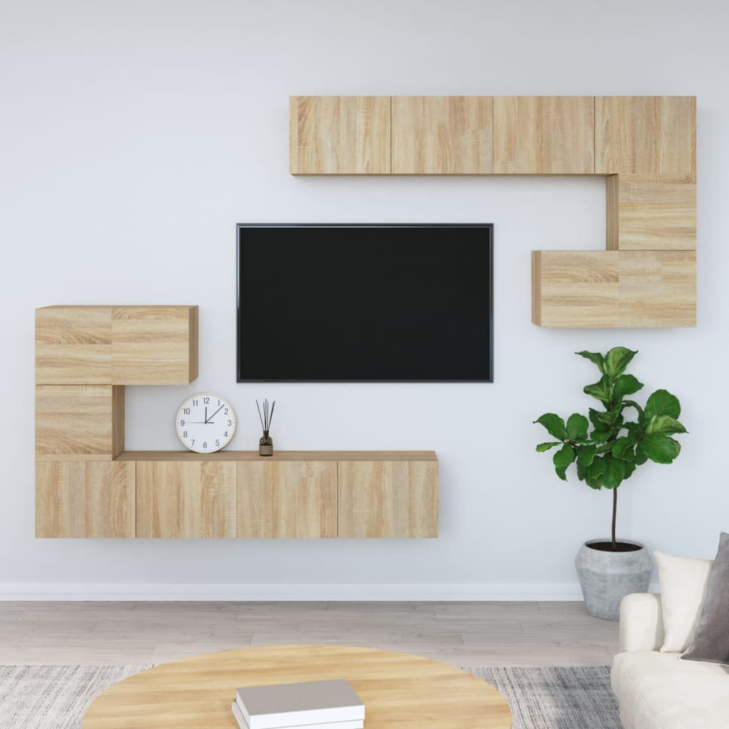vidaXL sienas TV skapītis, ozolkoka krāsa, inženierijas koks