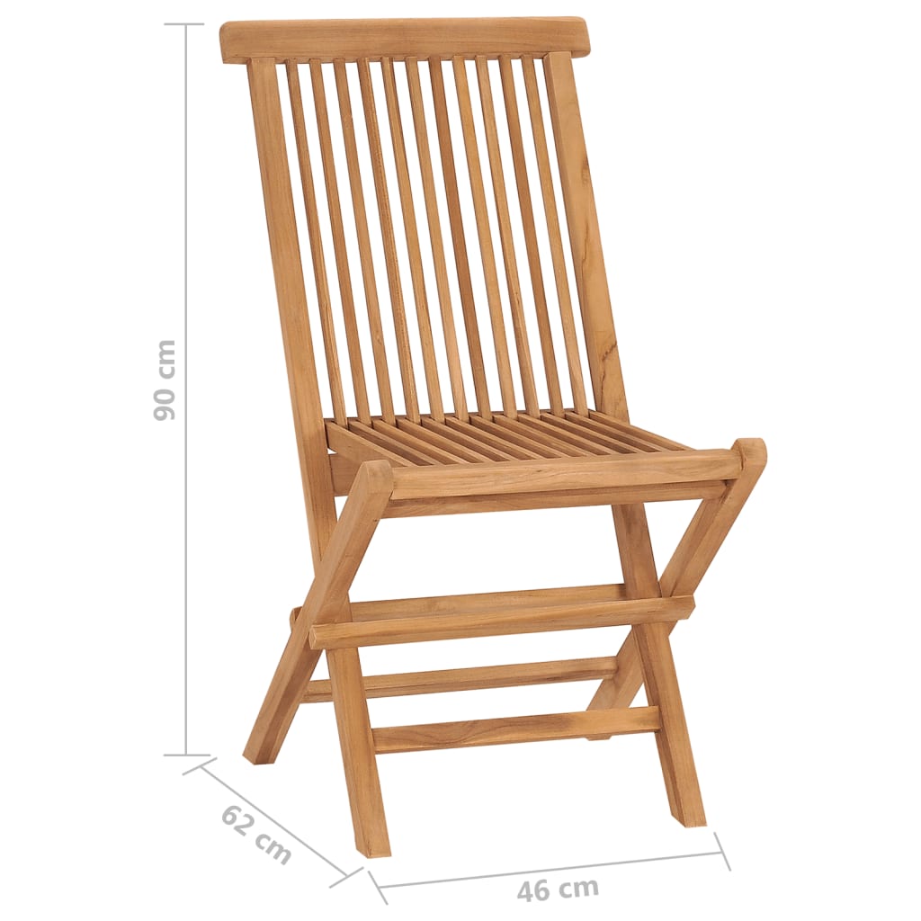 vidaXL saliekami dārza krēsli, 6 gab., masīvs tīkkoks