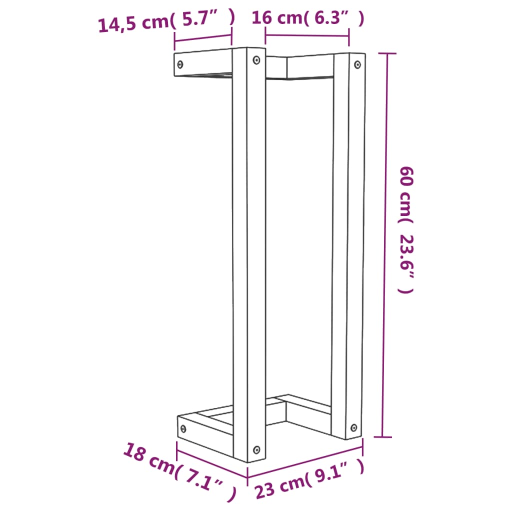 vidaXL dvieļu pakaramais, balts, 23x18x60 cm, priedes masīvkoks