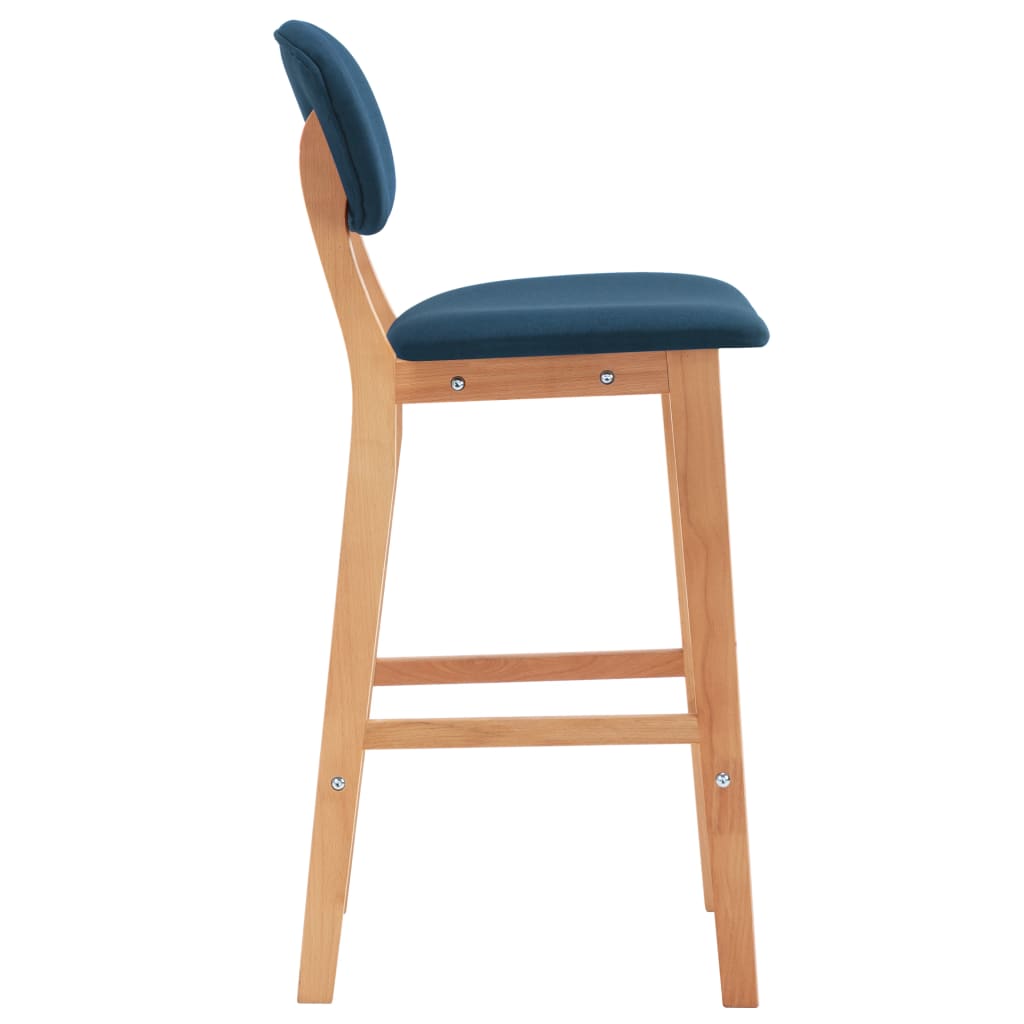 vidaXL bāra krēsli, 2 gab., zils audums