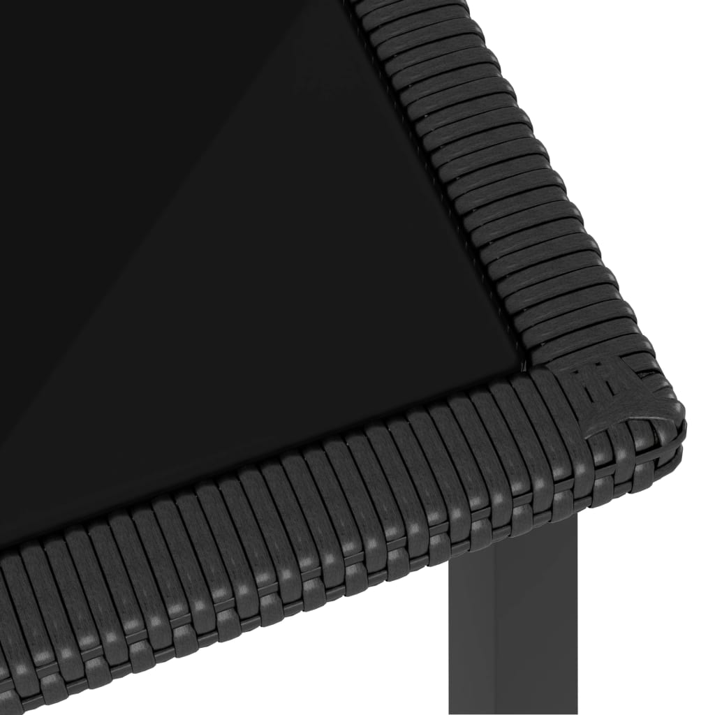 vidaXL dārza galds, 140x70x73 cm, melna PE rotangpalma