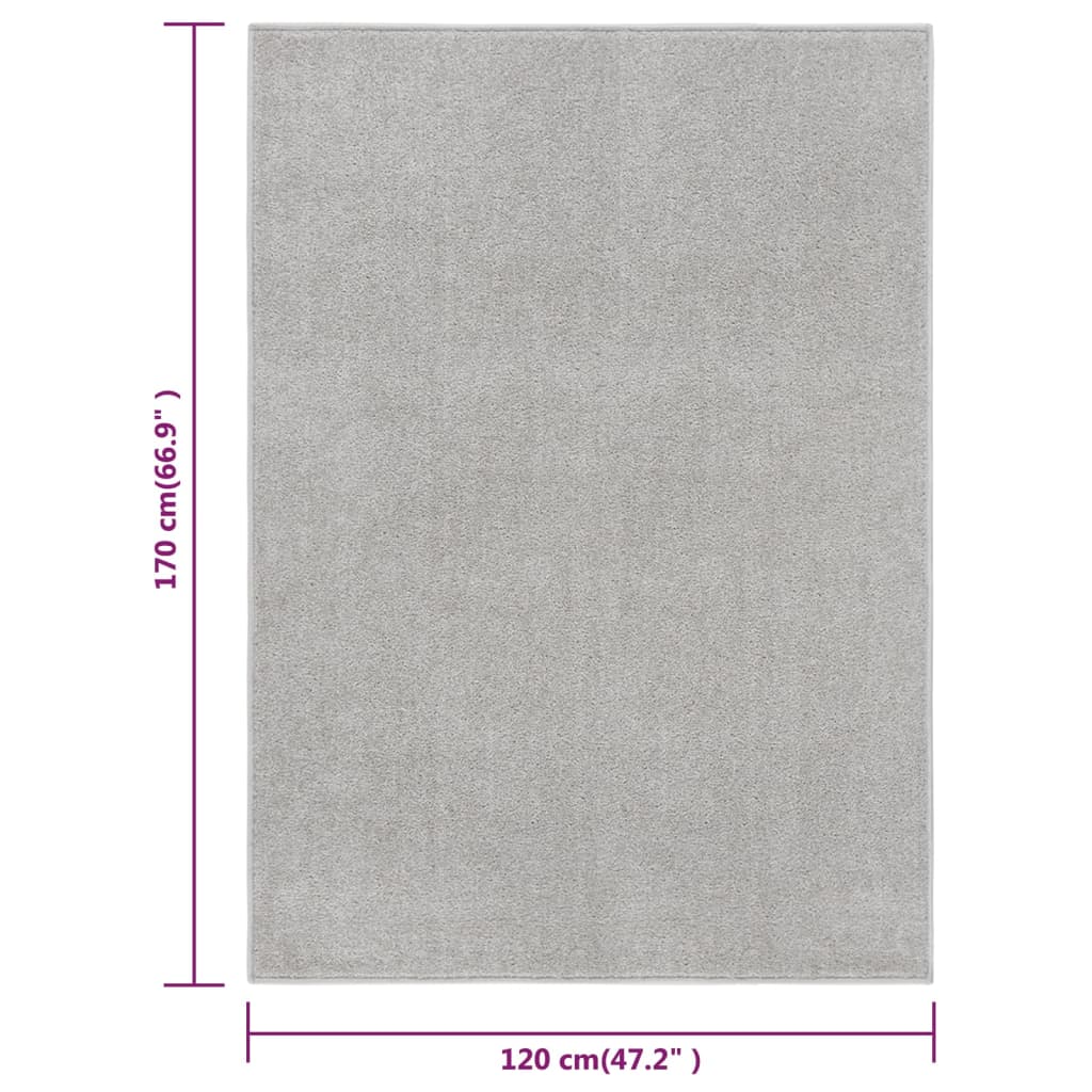 vidaXL paklājs, 120x170 cm, gaiši pelēks
