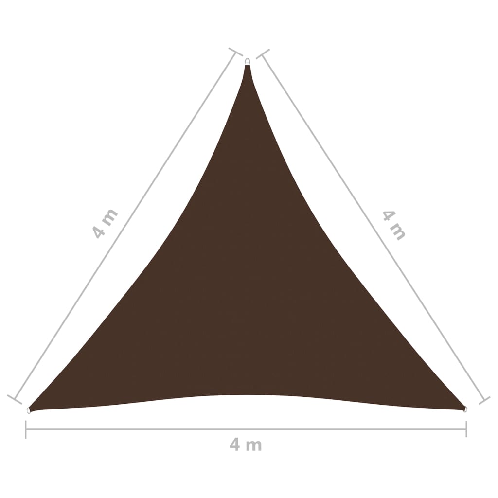 vidaXL saulessargs, 4x4x4 m, trijstūra, brūns oksforda audums