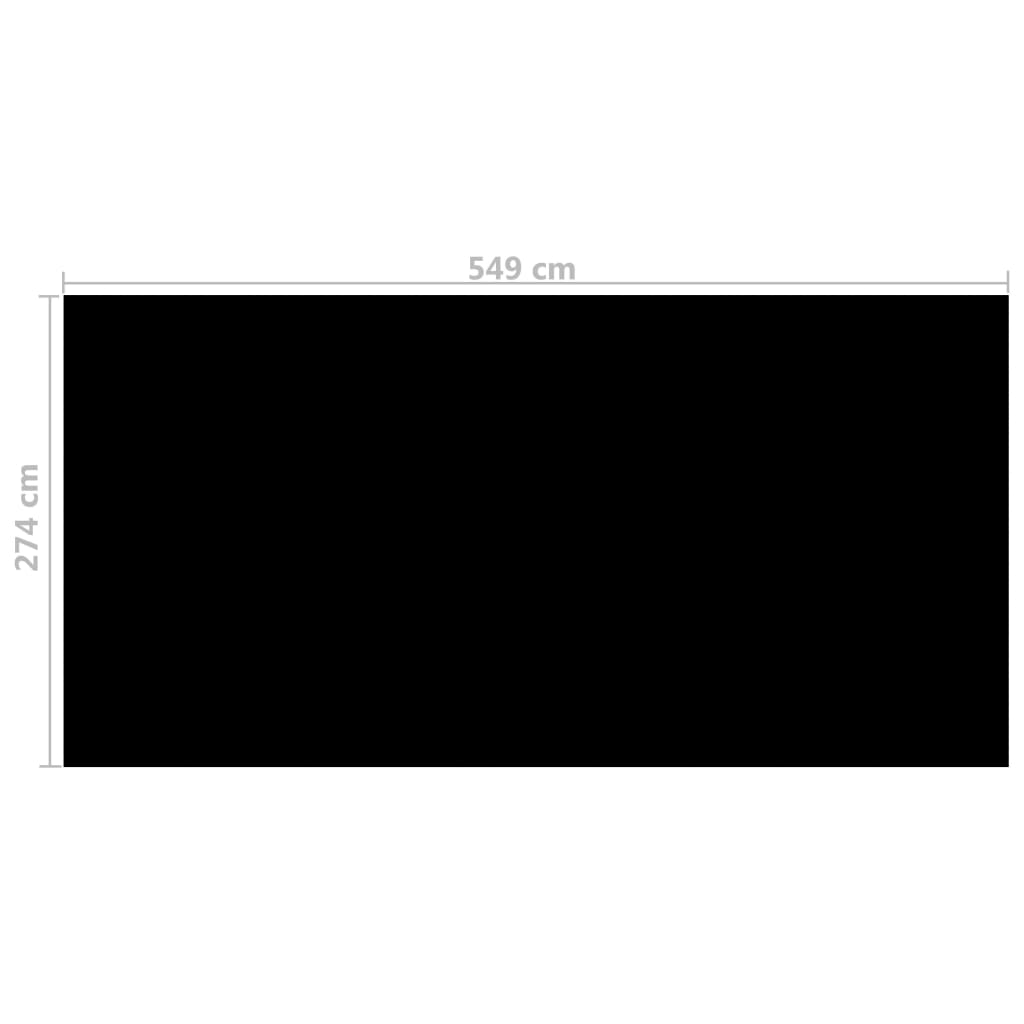 vidaXL baseina pārklājs, 549x274 cm, PE, melns