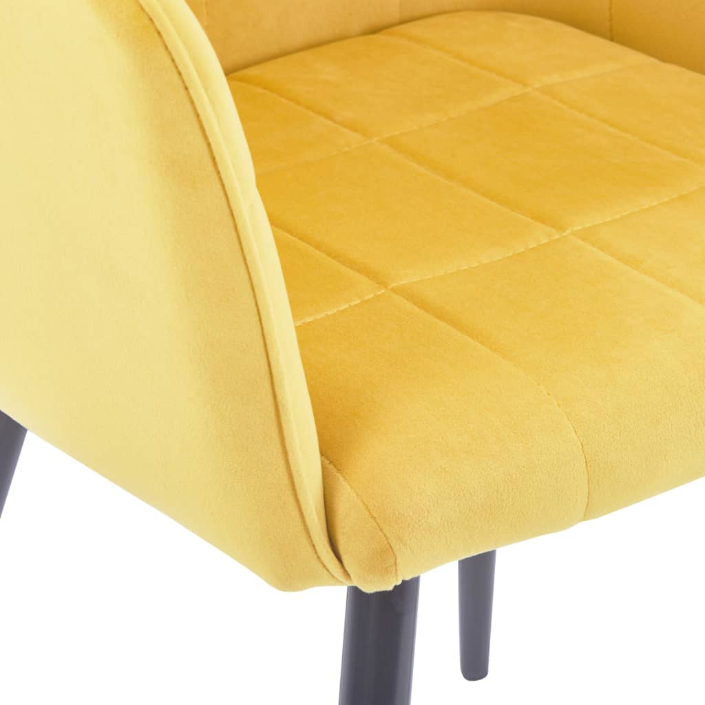 vidaXL virtuves krēsli, 2 gab., dzeltens samts