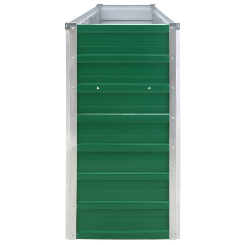 vidaXL puķu kaste, zaļa, 320x40x77 cm, cinkots tērauds