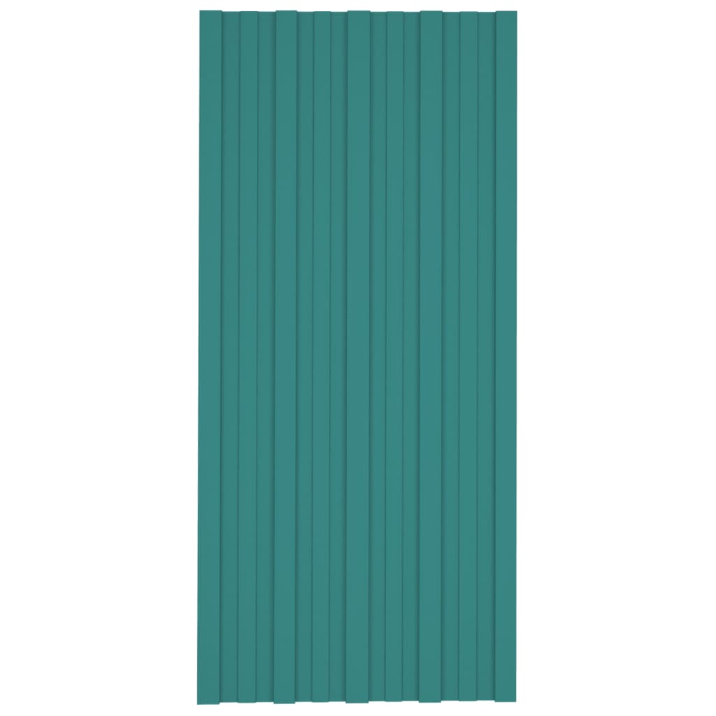 vidaXL jumta paneļi, 36 gab., cinkots tērauds, zaļi, 100x45 cm