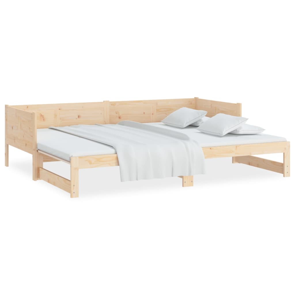 vidaXL izvelkama gulta, priedes masīvkoks, 2x(80x200) cm