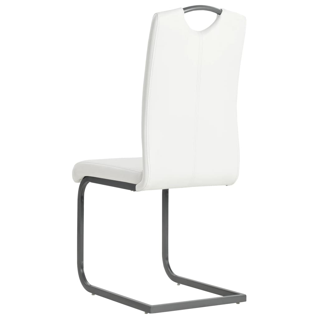 vidaXL konsoles virtuves krēsli, 6 gab., balta mākslīgā āda