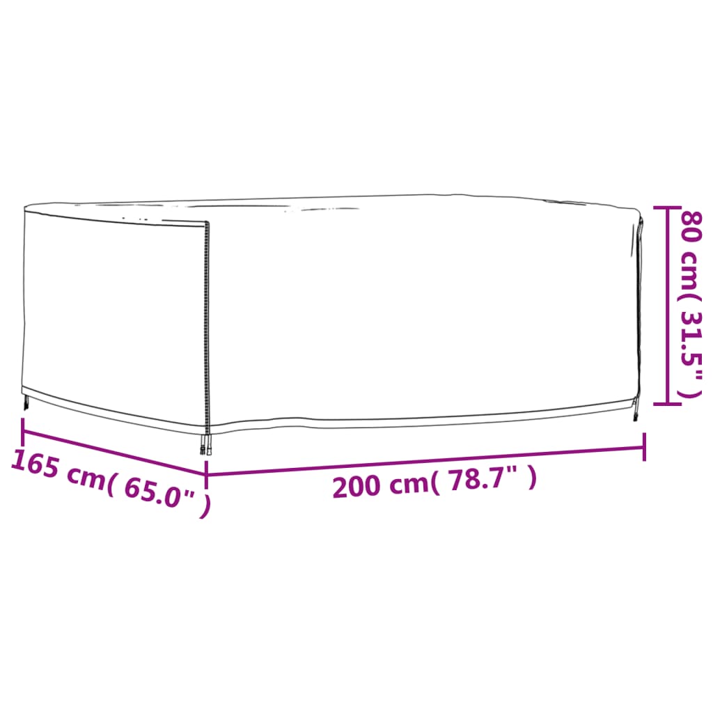 vidaXL dārza mēbeļu pārklāji, 2 gab., 200x165x80 cm, 420D audums