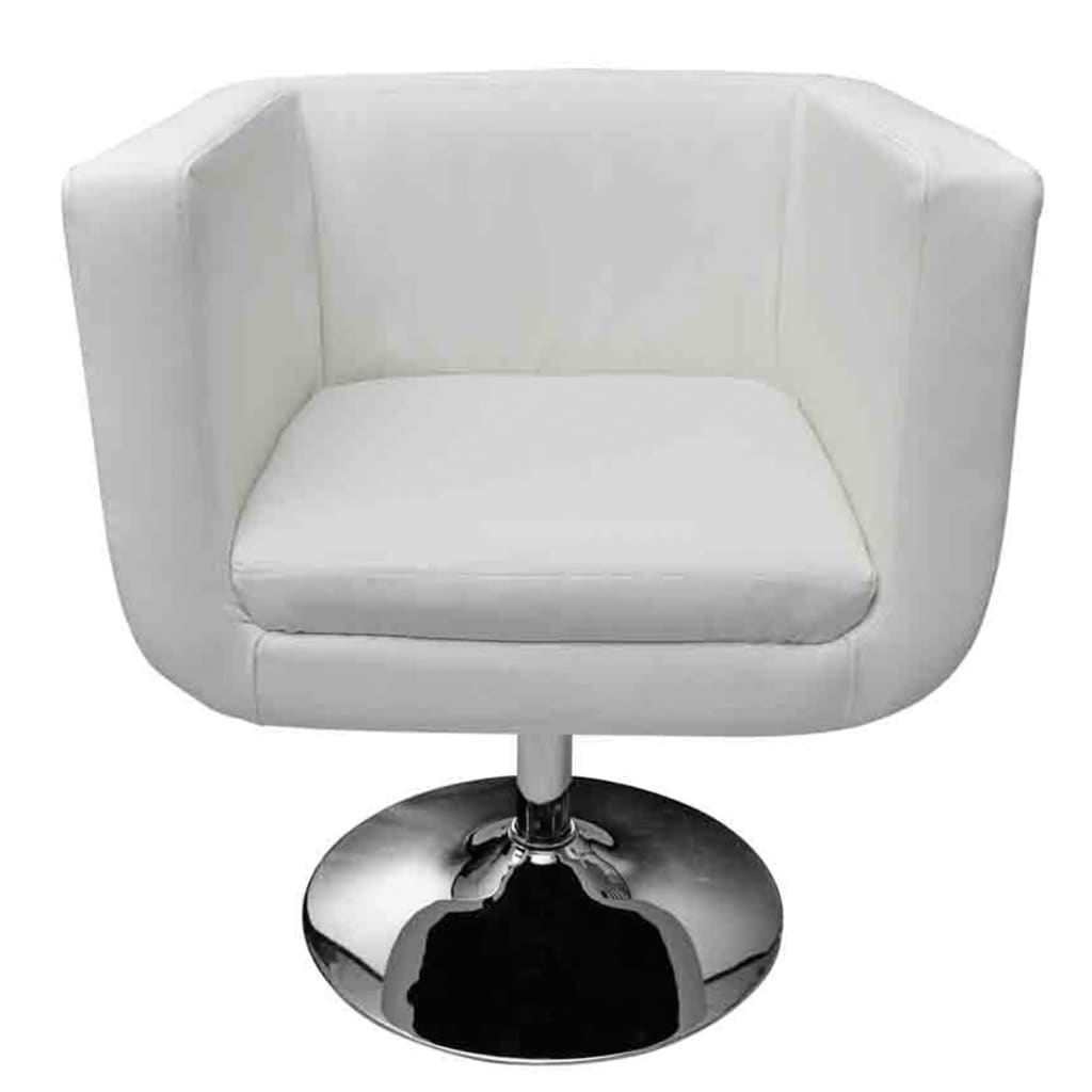 vidaXL bāra krēsls, balta mākslīgā āda