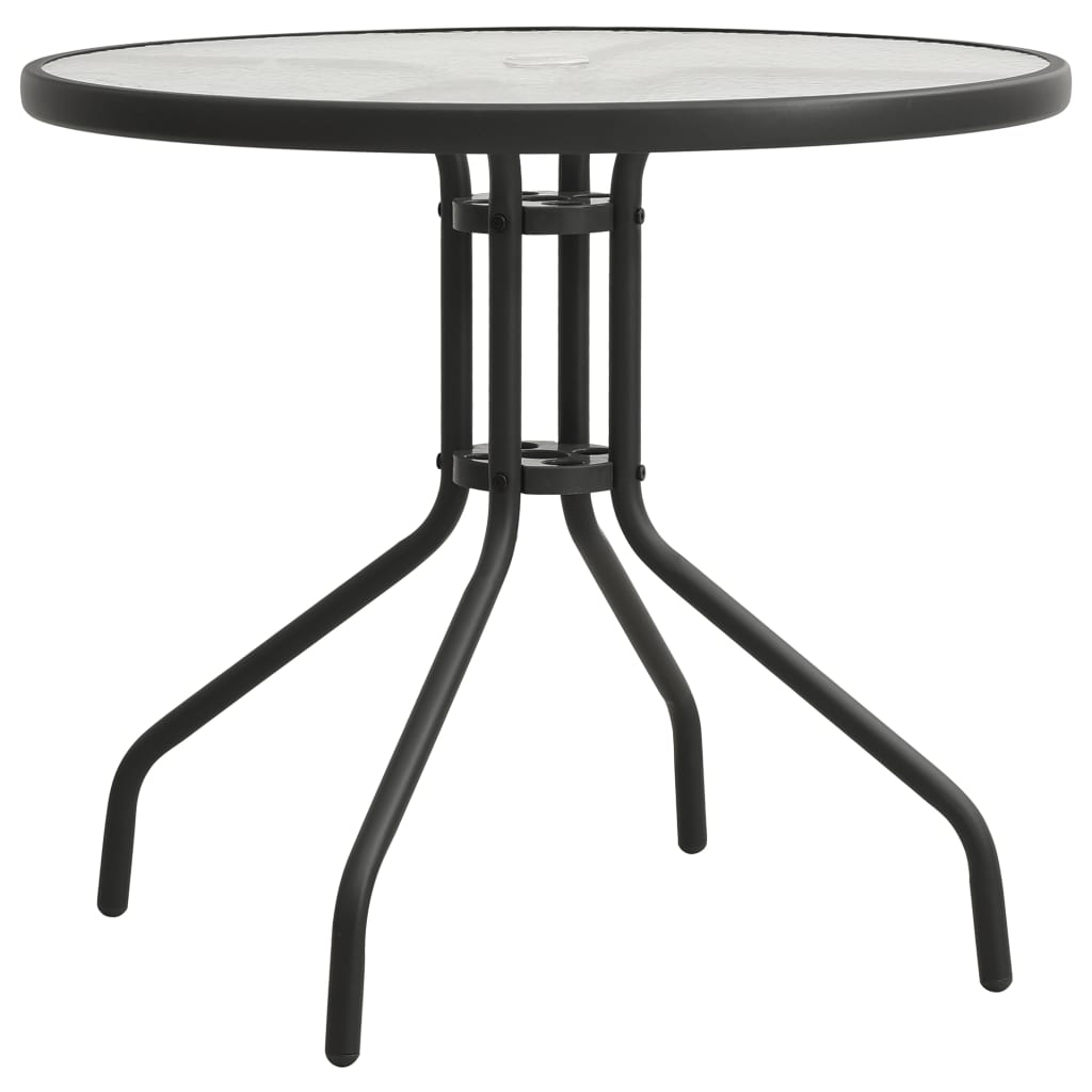 vidaXL bistro galds, antracītpelēks, Ø80x71 cm, tērauds