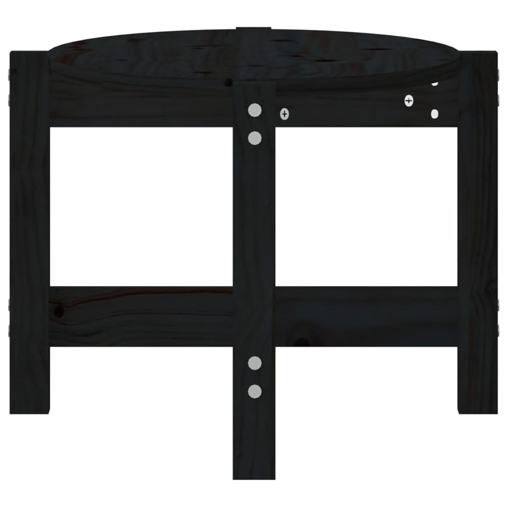 vidaXL kafijas galdiņš, melns, 87x48x35 cm, priedes masīvkoks