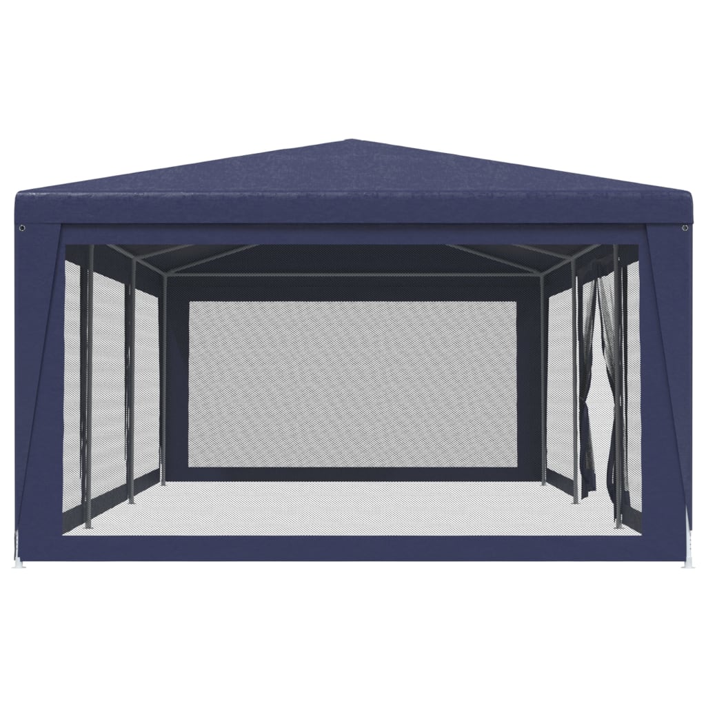 vidaXL svinību telts, ar 8 sieta sienām, 9x4 m, zila, HDPE