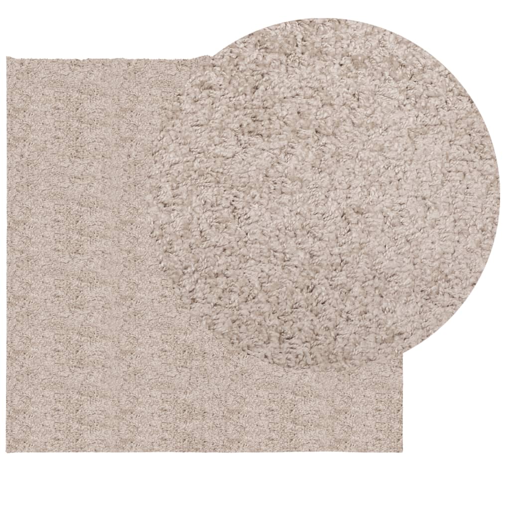 vidaXL paklājs PAMPLONA, 200x200 cm, Shaggy, moderns, bēšs