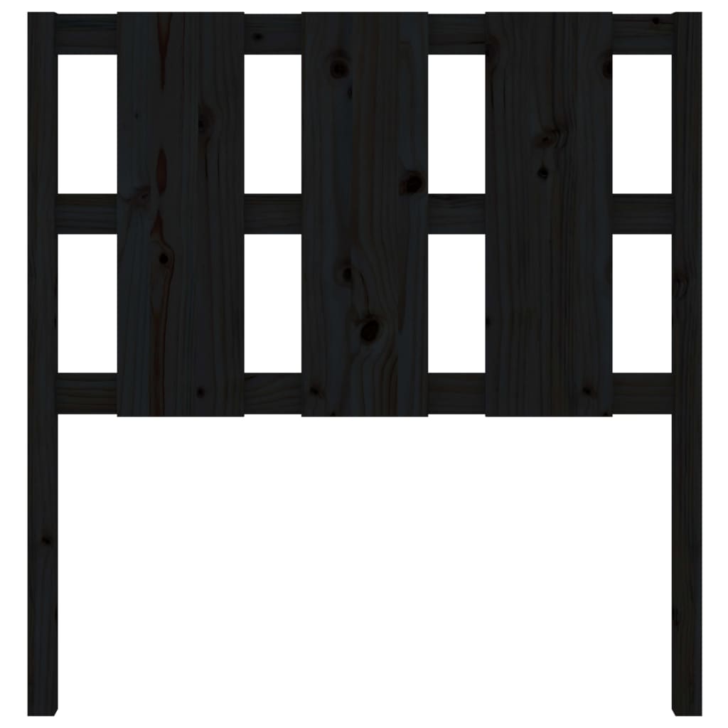vidaXL gultas galvgalis, melns, 105,5x4x100 cm, priedes masīvkoks