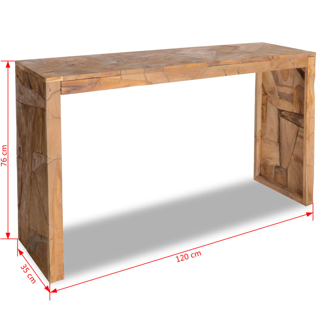 vidaXL konsoles galdiņš, erodēts tīkkoks, 120x35x76 cm